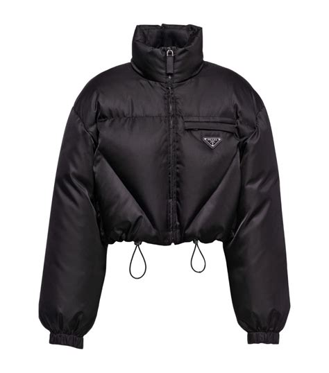 prada black puffer jacket womens|prada cropped cashmere down jacket.